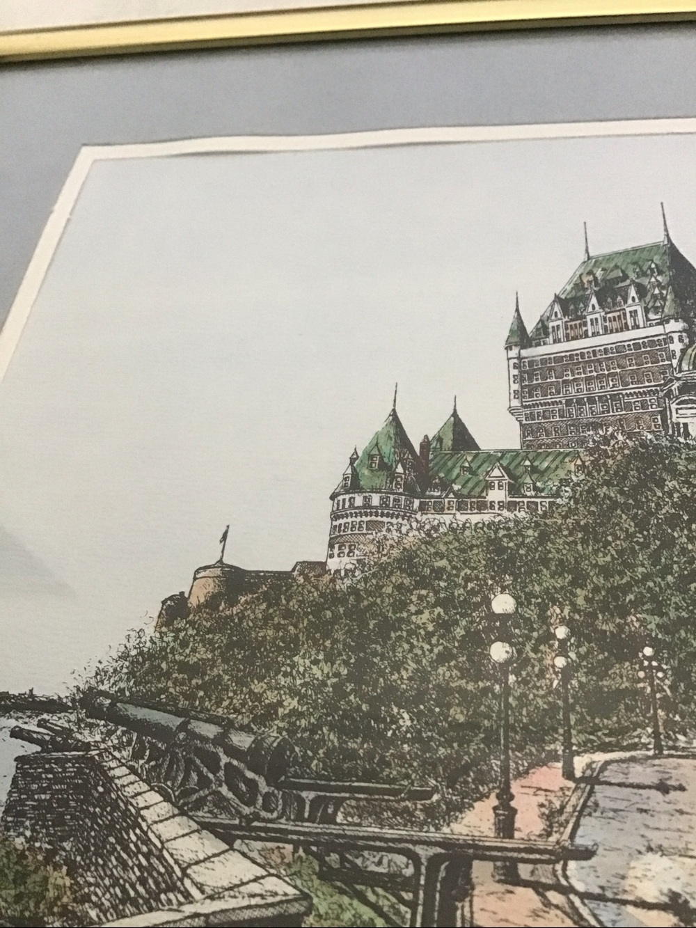 Signed Lithograph Chateau Frontenac Ramparts Quebec - Picture 12 of 13